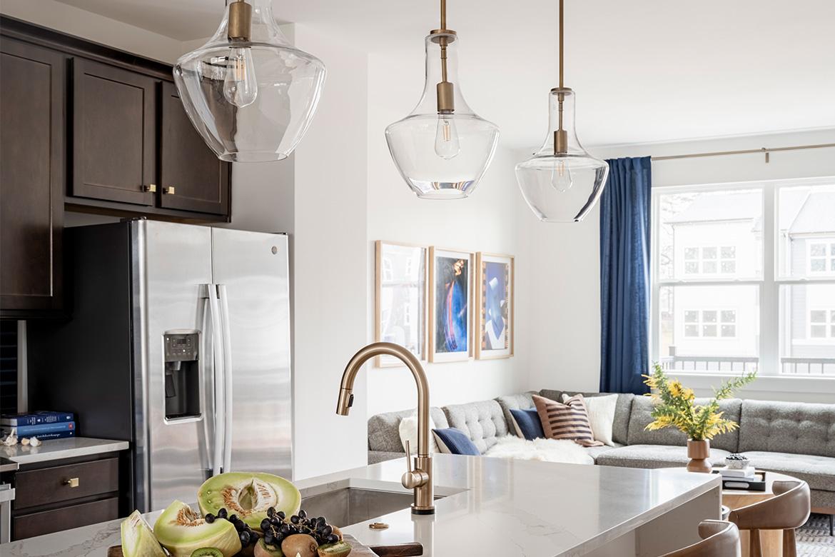 Caption: You can find this classically inspired kitchen at Context at Oakhurst in Charlotte, NC. in Photo credit: Kara Mercer (photographer) and Teressa Johnson (stylist).