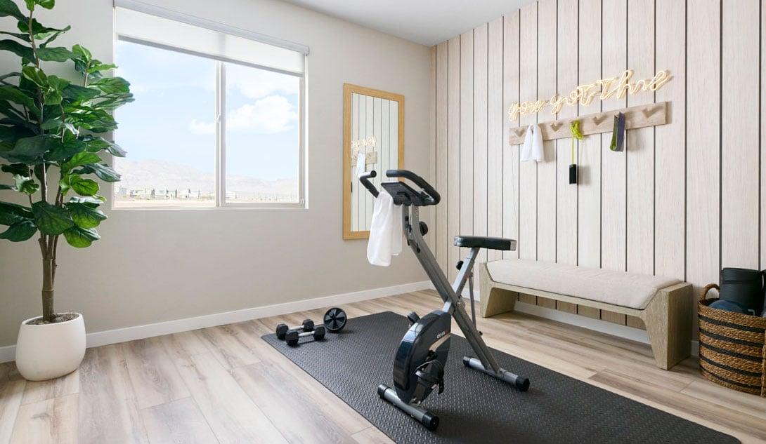 Bedroom turned into a workout room in new home
